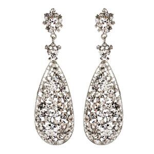 Amrita Singh Austrian Crystal Silver Drop Earrings